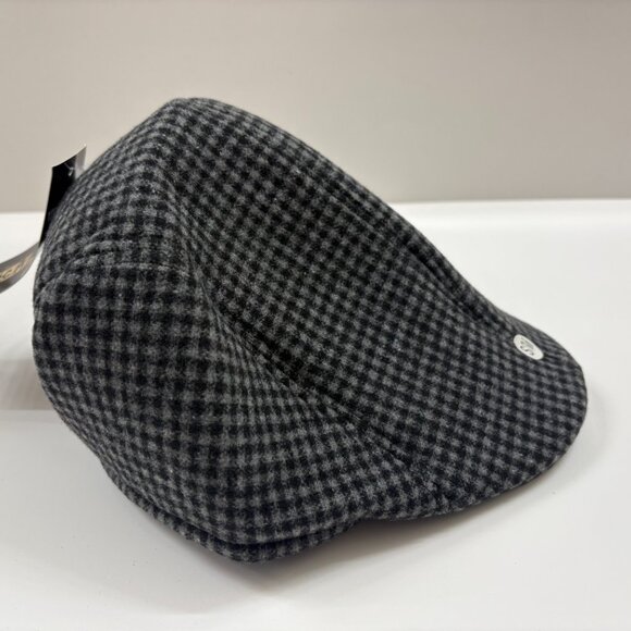 Flat Cap / Hat - Black & Gray Gingham/Checkered - Adult SM- Unisex - NWT - Picture 5 of 8